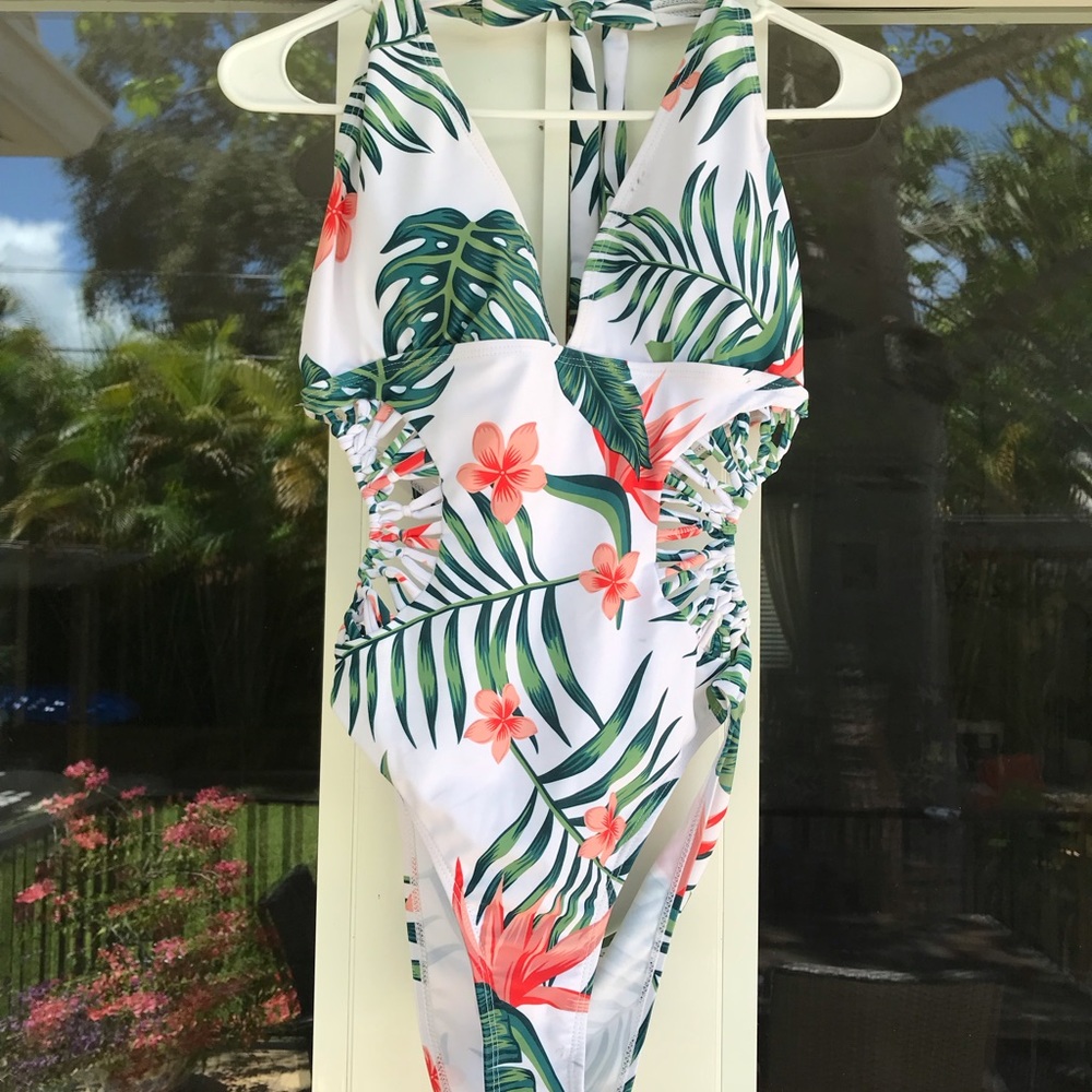 Tropical Print One Piece Swimwear